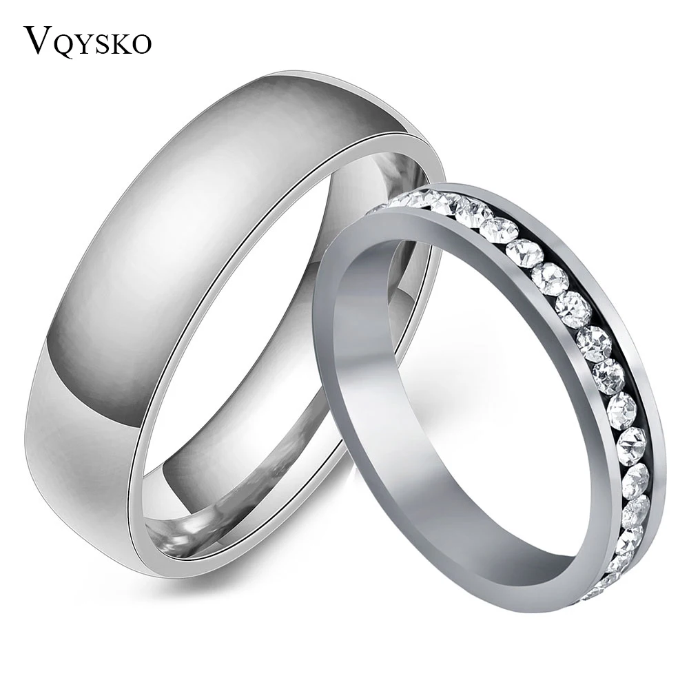 

New Fashion Stainless Steel Couple Rings for Women Men Wholesale Wedding Engagement CZ Unique Jewelry Party Accessories