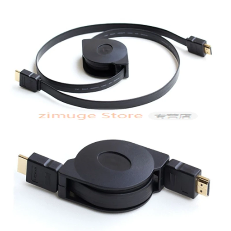 Телескопический HDMI кабель Выдвижной Мужской к мужской HD ТВ линия для ТВ коробка Проектор Монитор Портативный Путешествия HDMI Провод 1 м 1,8 м