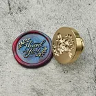 Печать с надписью Thank You для конвертов, букв алфавита для мальчиков и девочек, приглашение на свадьбу, медная голова, деревянная ручка