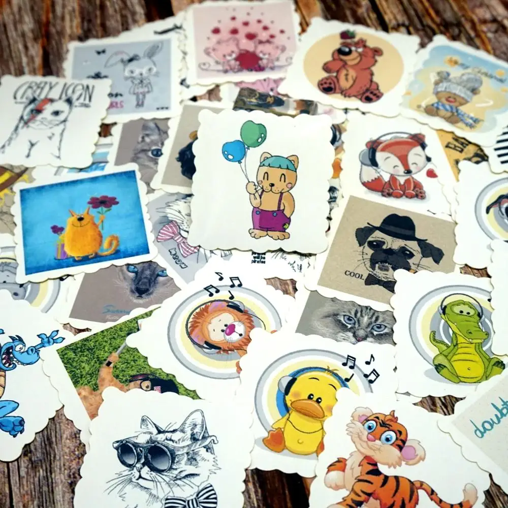 

42PCS Cute Cartoon Stickers Kawaii Animals DIY Scrapbooking Diary Paper Stickers Children Kids Girls Gift Stickers Classic Toy