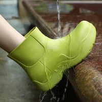 2021 new brand women rain boots new rubber ladies walking non slip waterproof ankle rainboots casual thick bottom short boot s