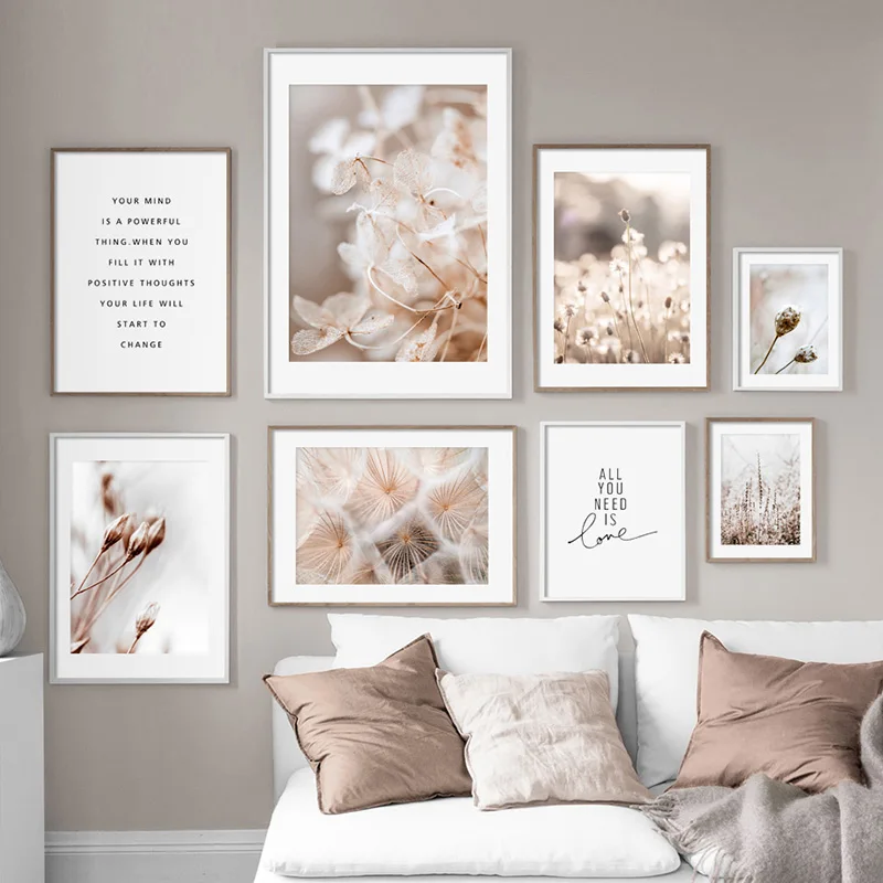 

Scandinavian Nature Plant Flower Canvas Painting Nordic Poster Landscape Dandelion Print Wall Art Picture Living Room Home Decor