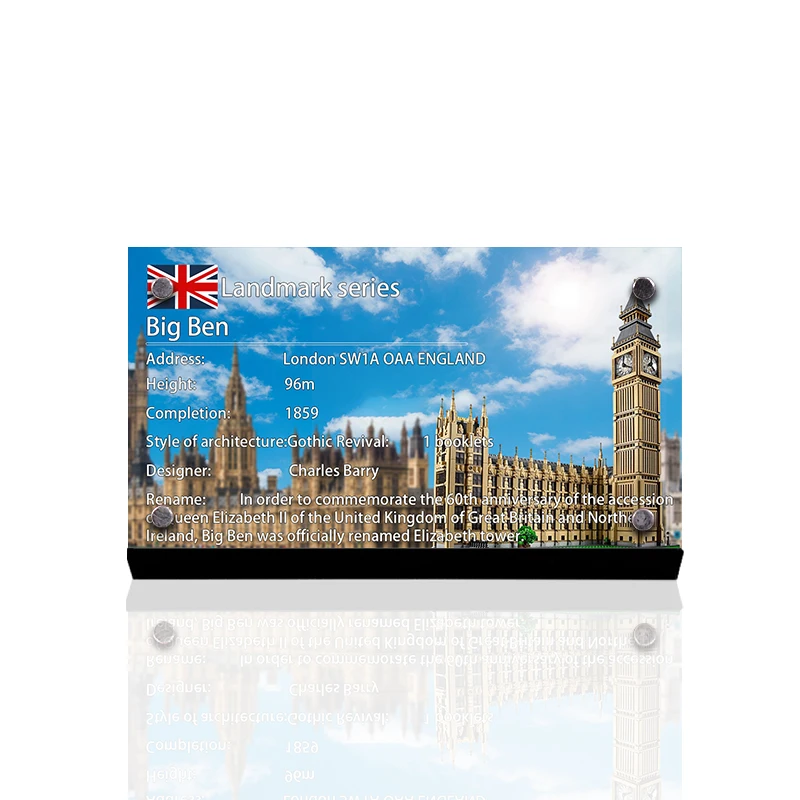

The Acrylic Display Stand Brand for 10253 Creator Big Ben Architecture Model Building Blocks Toys for Children Kids Gift