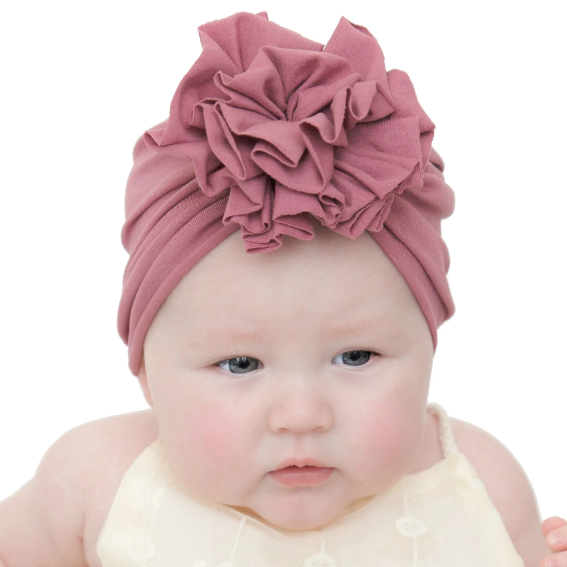 

New 20 Colors Pleating Flower Baby Hat Newborn Elastic Infant Turban Hats Girls Kids Children Beanie Cap Headwear Photo Props