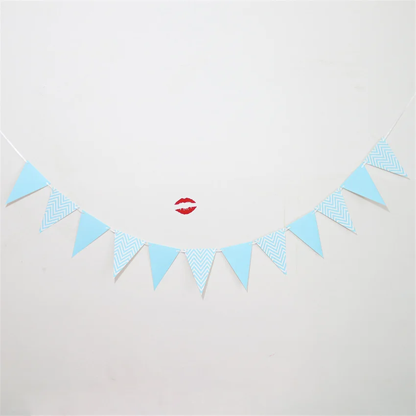 

5M Two Color Flags Pennant Birthday Bunting Banners Wall Hanging Wedding Hanging Banner Party Garland for Home Decor