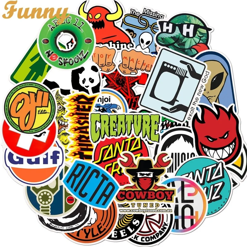 

50Pcs Tide Logo Fashion Brand Graffiti Stickers Guitar Laptop Macbook Water Cup Luggage Fridge Skateboard Bicycle Decal Sticker