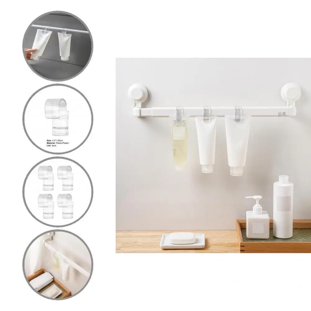 

Многоразовые 4 шт. уникальный стабильный хороший зажим-крючок портативный мини-зажим-Крючок для ванной комнаты