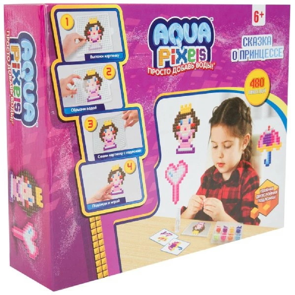 Набор для творчества 1 Toy Aqua Pixels квадрат. детали 480 дет ''Сказка о