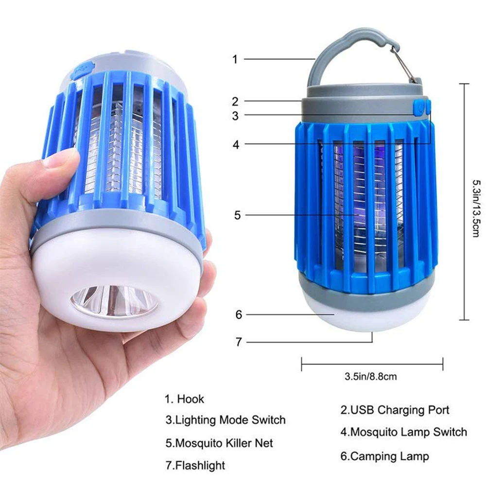 Уличная лампа ловушка для насекомых светодиодный водонепроницаемый фонарь 3 в 1 с