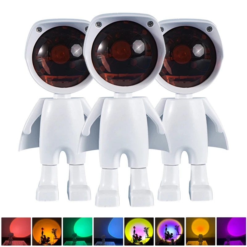 

Robot Design LED Projector Atmosphere Night Light Touch Control USB Photography Home Room Wall Decoration Novelty Lighting