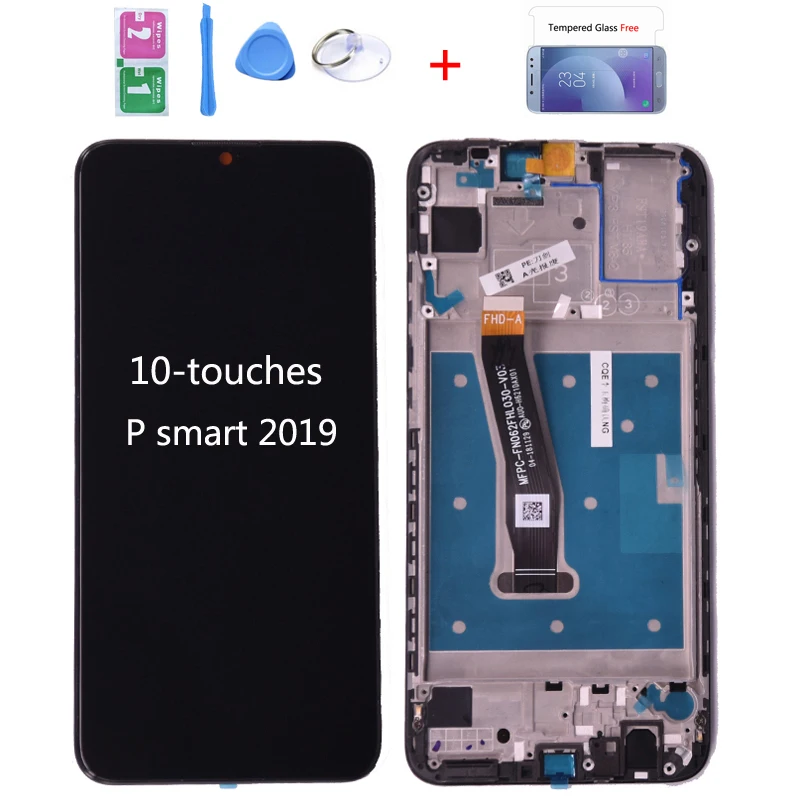 

ЖК-дисплей 6,21 ''для Huawei P Smart 2019 с сенсорным экраном и дигитайзером в сборе, ЖК-дисплей P Smart 2019, 10 точек касания, запасные части