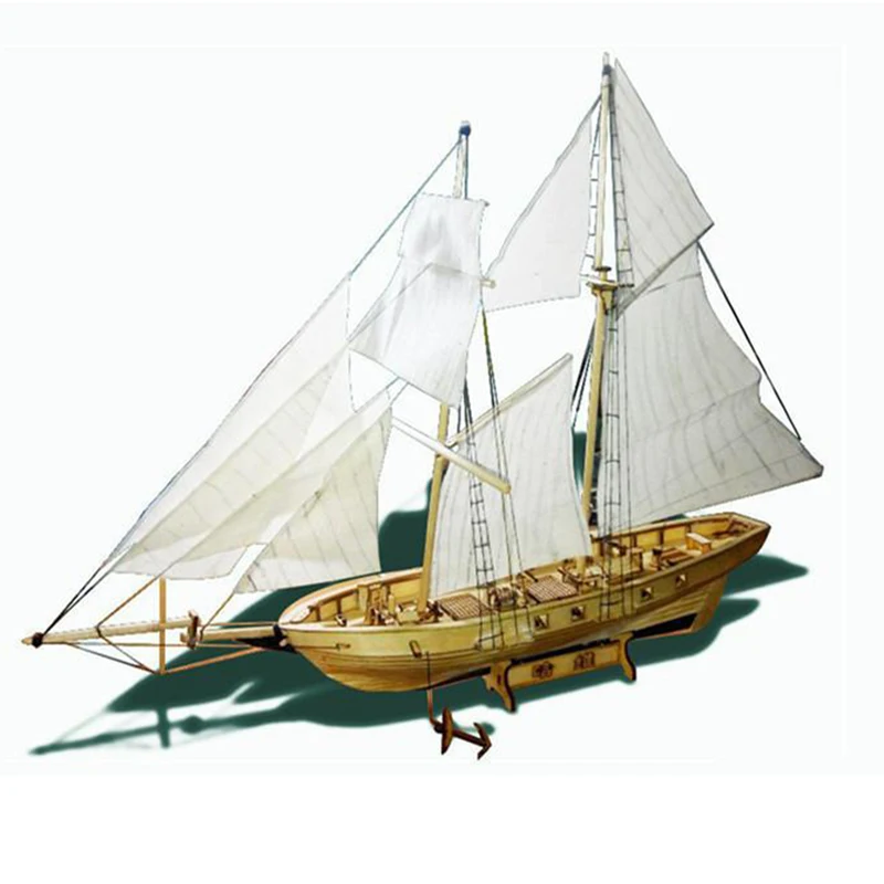 1:100 весы сборка деревянный парусник DIY модель корабля домашняя декоративная лодка детская игрушка подарок Собранный деревянный комплект - Цвет: Standard