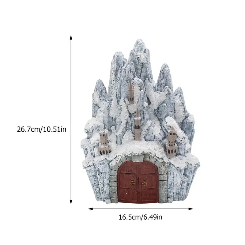 

Ice Mountain Castle Model Icy Mountain Craft Resin Castle Adornment Decorative Snowy Ornament Micro Landscape Model Decorations