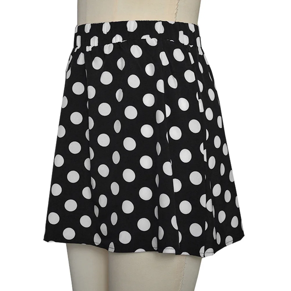 Party Cocktail Summer Women Dot Printed Skirt High Waist Midi Red Black White Colors Falda de mujer Jupe femme 1.14 | Женская одежда