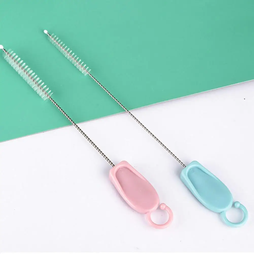 

1PC Straw Cleaning Brush Compact Eco-Friendly Stainless Steel Useful Pipe Cleaning Brush for Baby Bottle Cleaners Kitchen Tool