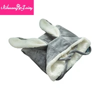 korean version of rabbit ears cloak parent child lamb wool air conditioning blanket siesta sofa blanket home lazy hooded