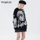 WQJGR пуловер свитер женский с длинным рукавом вязаный свободный мультяшный Женский Свитер оверсайз осень зима