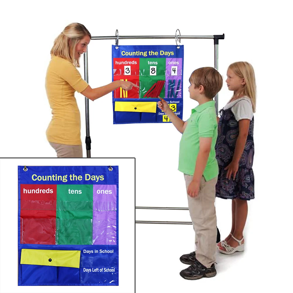 

10 Giant Standard Insert Card Household Scheduling Easy Mounting Transparent Pocket Chart Classroom Teaching Kids Children
