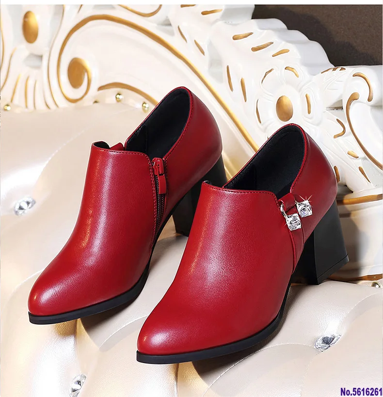 Женские ботинки Ботинки Martin на молнии с острым носком высоком толстом каблуке 8