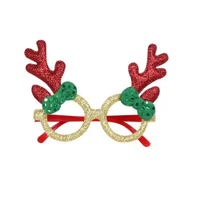medium red antlers Рождественские украшения для взрослых и детей, праздничные игрушки Санта снеговик, рога, очки, праздничное украшение - Цвет: medium red antlers