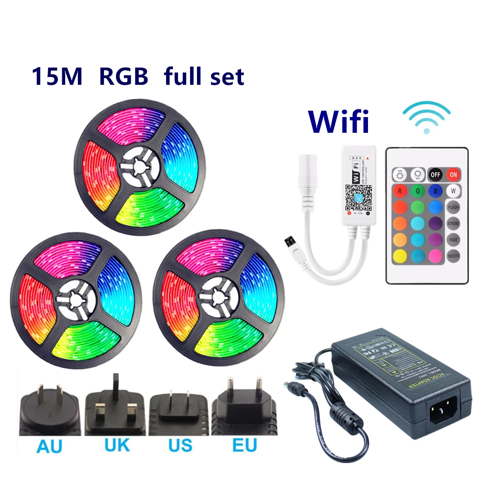 5 м 10 15 SMD5050 Светодиодная лента светильник 30led/м водонепроницаемая гибкая RGB с 24