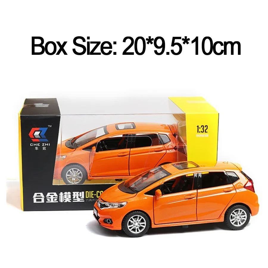 

1:32 Fit Car Model Toy With Sliding Roof And Light Pull Out Function Diecast Vehicles Model Hatchback Car Toy For Boys