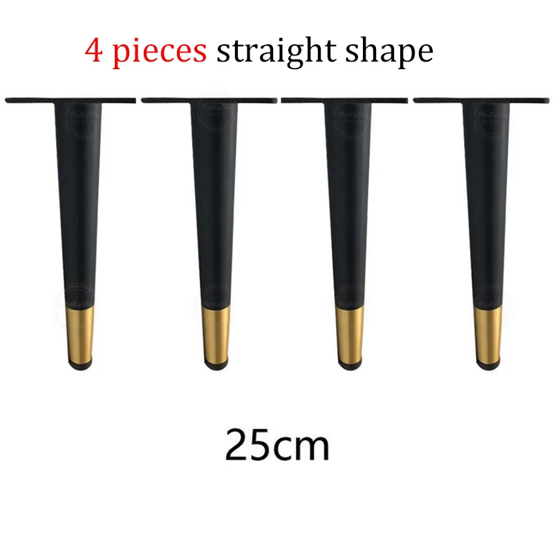 as picture 25cm 4 шт. металлическая мебель стол аксессуары для обуви конические золото с черный цвет, для шкафов ноги шкаф шкафы кофейный конусобразный фильтр для ножек стула 25/35 см - Цвет: as picture 25cm