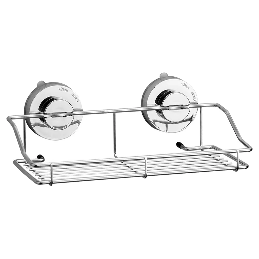

Stainless Steel Shelf Storage Holders Racks Bathroom Suction Cup Type Strong Seamless Organizer Rack for Kitchen Home Use