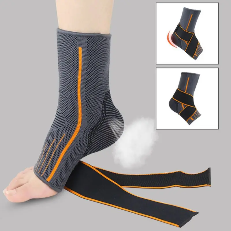 Эластичный компрессионный фиксатор голеностопа трёхмерный Плетеный спортивный