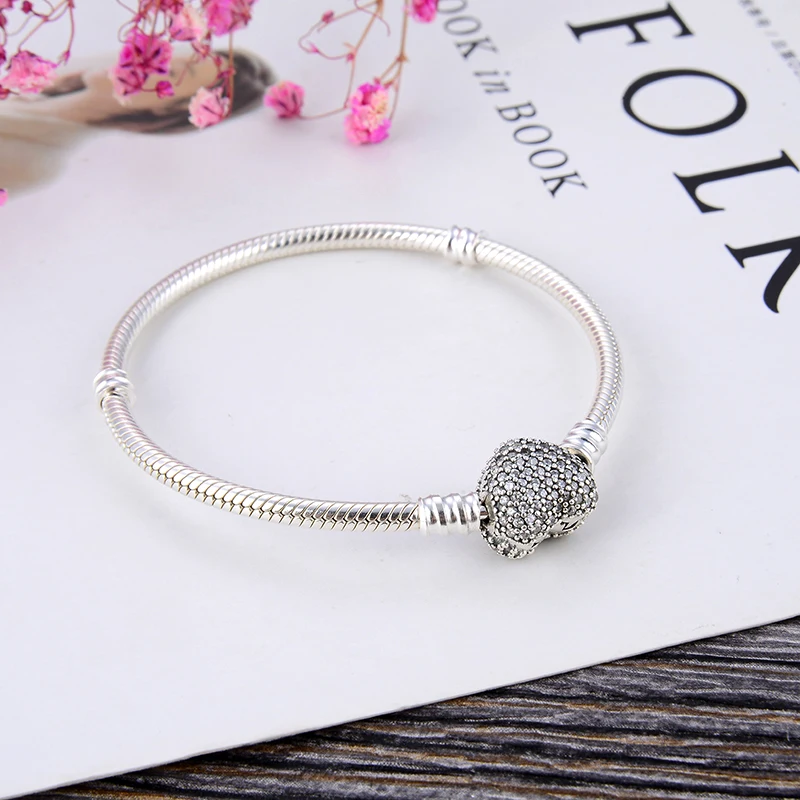 Оригинальные браслеты на основе змеиной цепи Аутентичные из 925 пробы серебра для