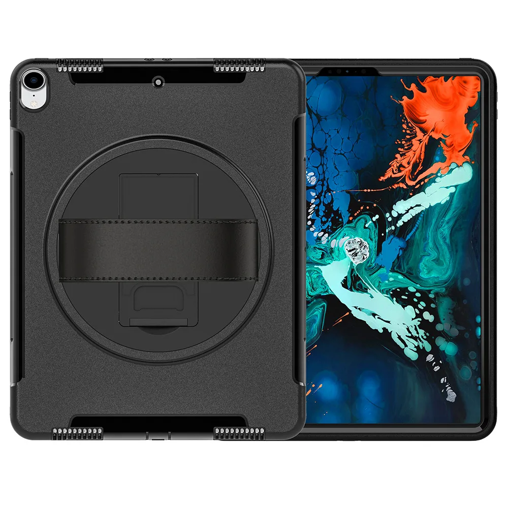 Черный Miesherk Чехол для iPad Pro 12,9 дюйма 3-го поколения планшет с поворотом на 360 ручной ремешок противоударный защитный чехол FTL01 - Цвет: Черный