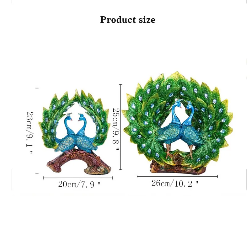 Европа смолы павлин фигурки украшения домашнего декора предметы меблировки