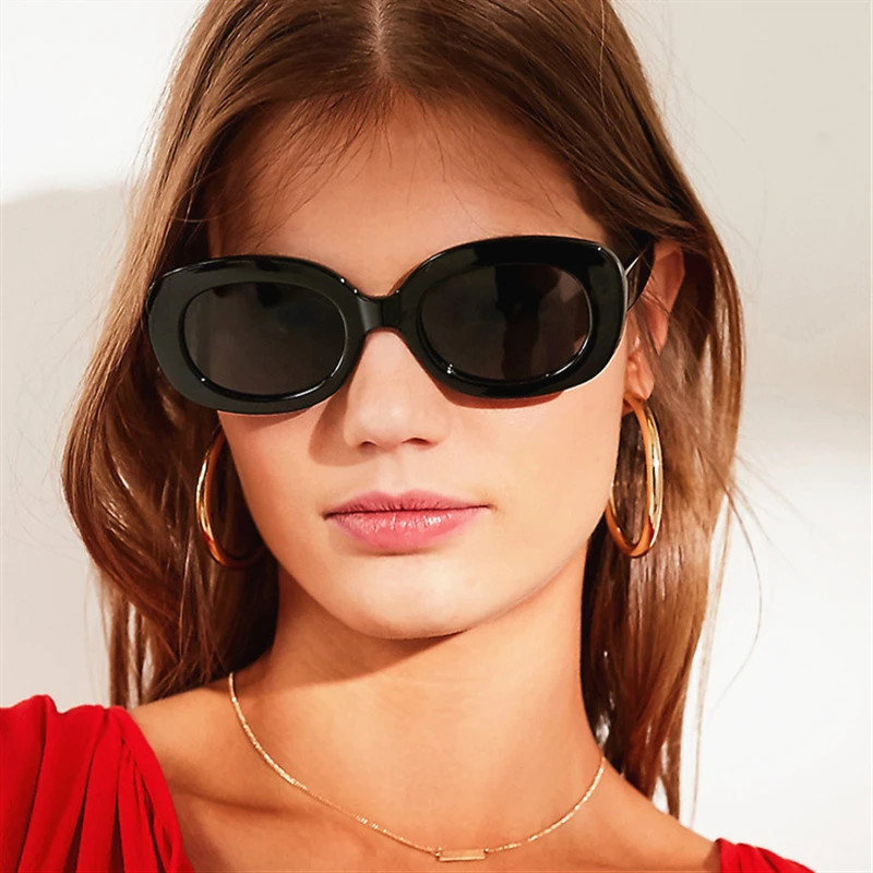 Модные стильные Овальные Солнцезащитные очки женские винтажные круглая рамка в