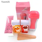 Аппарат для нагревания воска и парафина для эпиляции, депиляции 1 шт + воск 2 шт + бумага для депиляции 100 шт + деревянные шпатели 4 шт