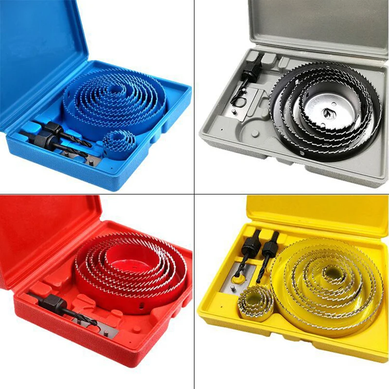 

Hcs 19-127mm Hole Cutter Hole Saw Wood Metal Drilling Power Tool Core Drill Mandrels Bits Woodworking Cutting Set Kit