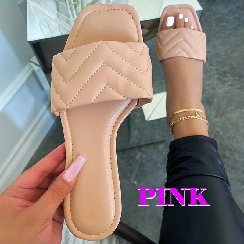 

Summer Flat Wild Fashion Slippers Comfort Outside Beach Shoes Ladies Casual Slides Women Summer Sandals Plus Size 35-43 Dropship