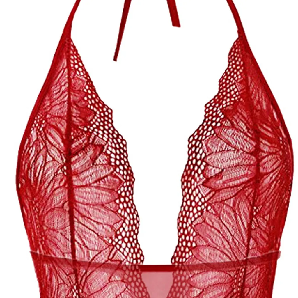 Летний кружевной сетчатый комбинезон боди с глубоким v-образным вырезом Женское