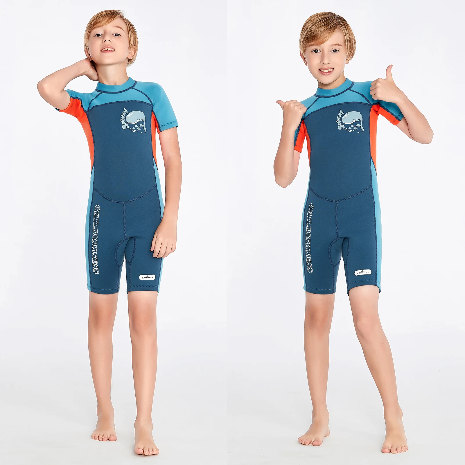 

One Piece Boys Swimwears Neoprene Wetsuit Short Children Quick Dry Surf Kids Diving Snorkel Suits Sportswears for Vacation