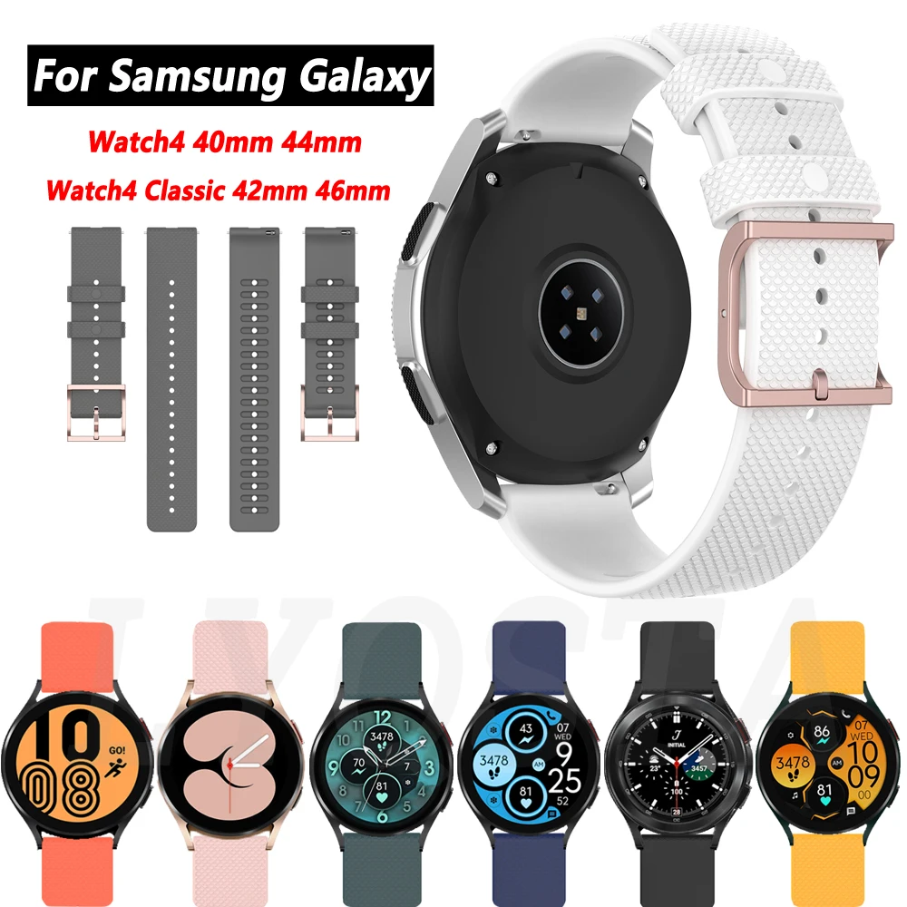 

Ремешок 20 мм для часов Samsung Galaxy Watch 4 Classic 46 мм 42 мм, силиконовый браслет для смарт-часов