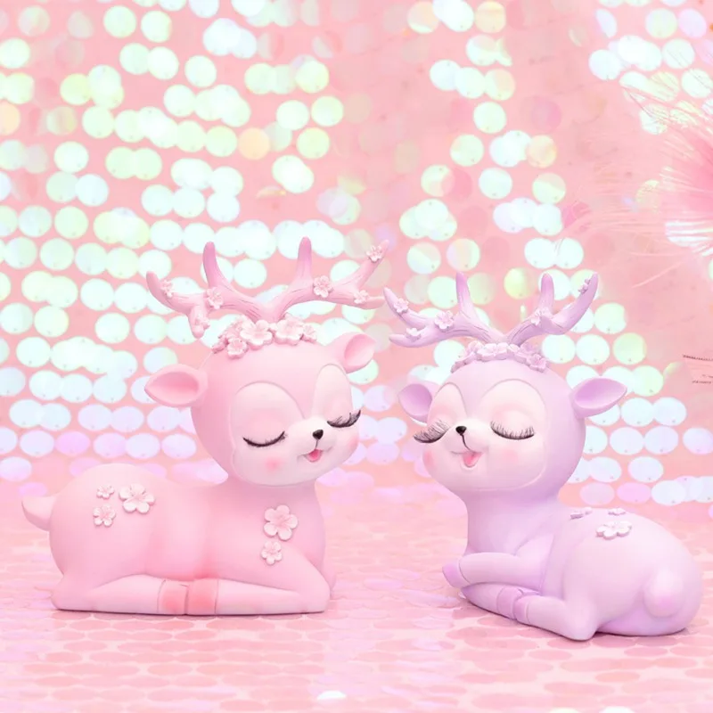 

Creative Plum Deer Piggy Bank Money Boxes Coin Saving Box Cute Souvenir Birthday Gift For Kids Children Resin Animal Coin Box