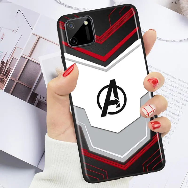 marvel avengers logo for oppo realme 5 5s 5i 6 6s 6i 7 7i 8 8i narzo 10 20 30 q3 q3i pro 5g global black phone case free global shipping