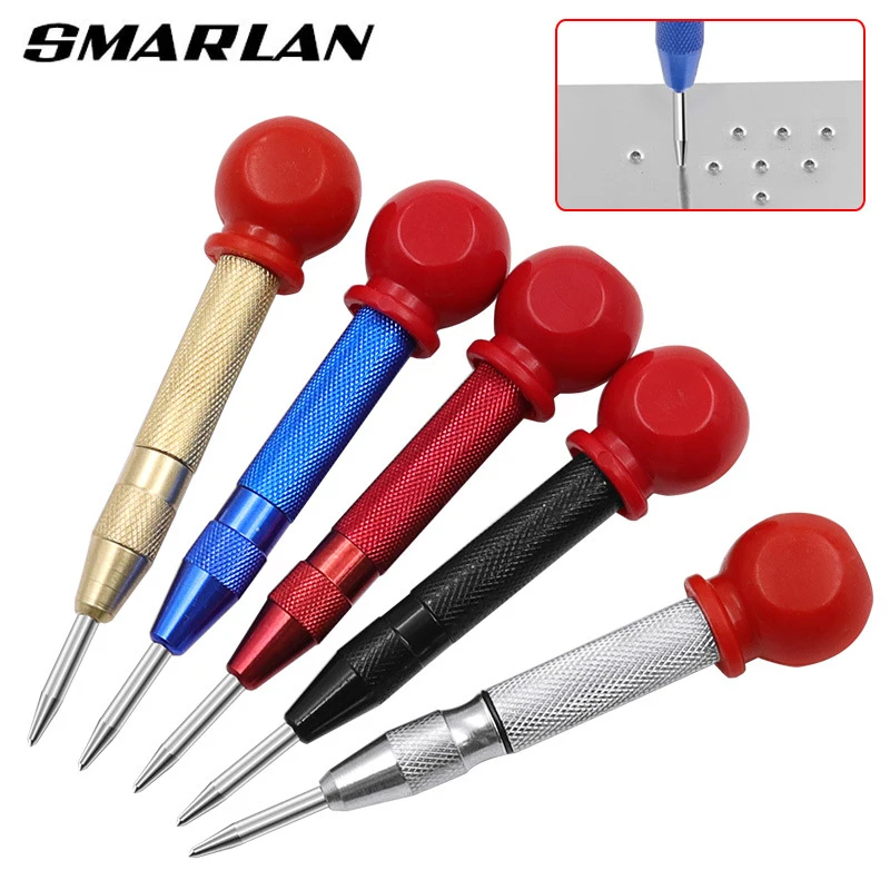 Automatic Center Pin Punch Spring Loaded Marking Starting Holes Tool Wood Press Dent Marker Woodwork Tool Drill Bit Center Punch