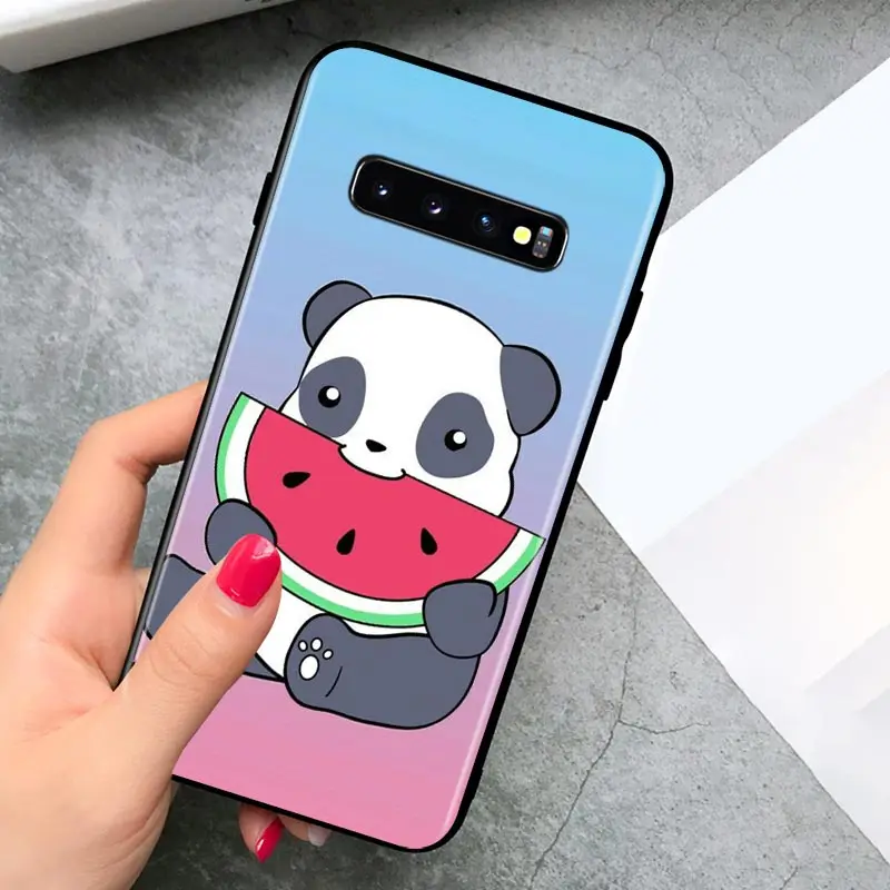 

Cartoon Candy Panda for Samsung Galaxy S21 Note 20 S20 FE Lite Ultra 10 9 8 Pro S10E S10 5G S9 S8 S7 S6 Plus Phone Case