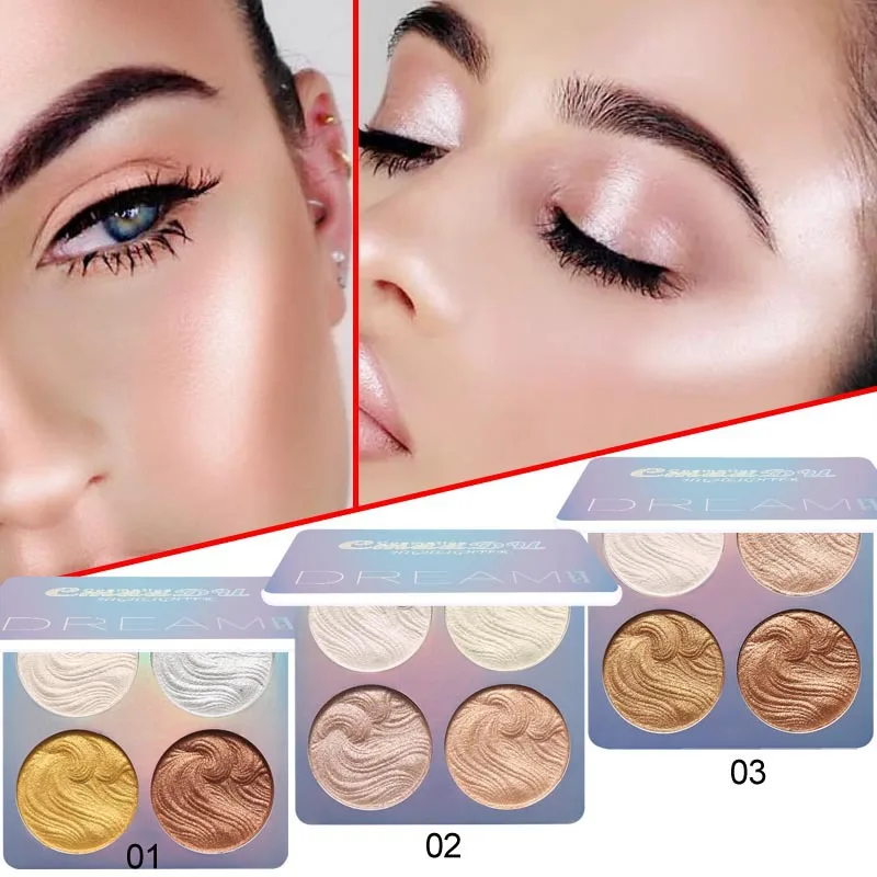 

Brand New 3 Colors Highlighter Palette Bronzer Make Up Face Contour Shadow Powder Makeup Professional Concealer Palette TSLM2