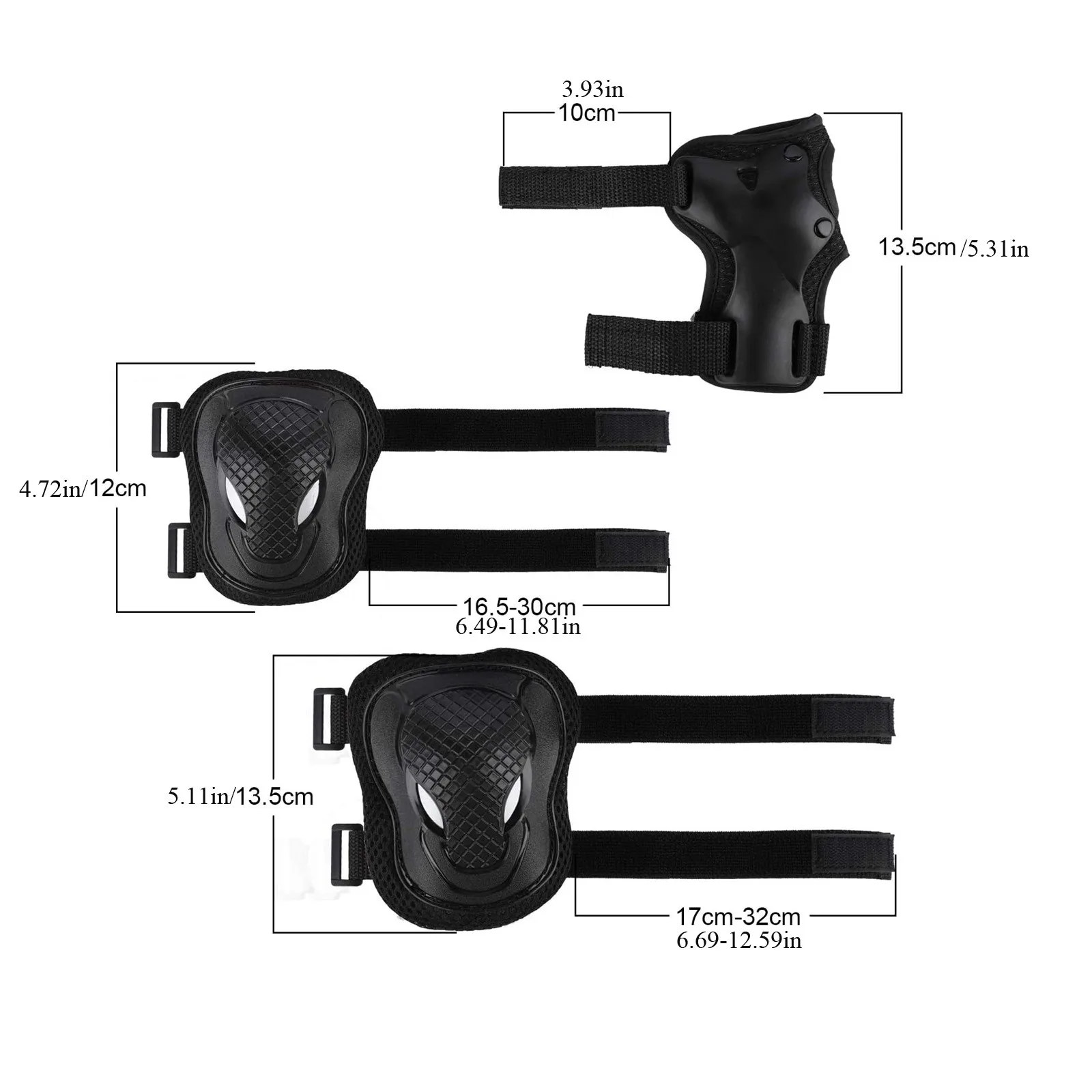 

6pcs/set Kids Children Skating Pad Professional Protective Gear Set Adjustable Outdoor Sport Protection Knee Pad Elbow Pad Wrist