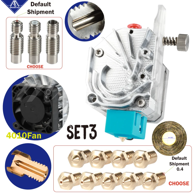 

Mellow NF-BMG Aero V6 HOTEND KIT Clone Aero Structure Extruder Dual Drive BMG Extruder For Ender 3 CR10 Prusa I3 MK3S