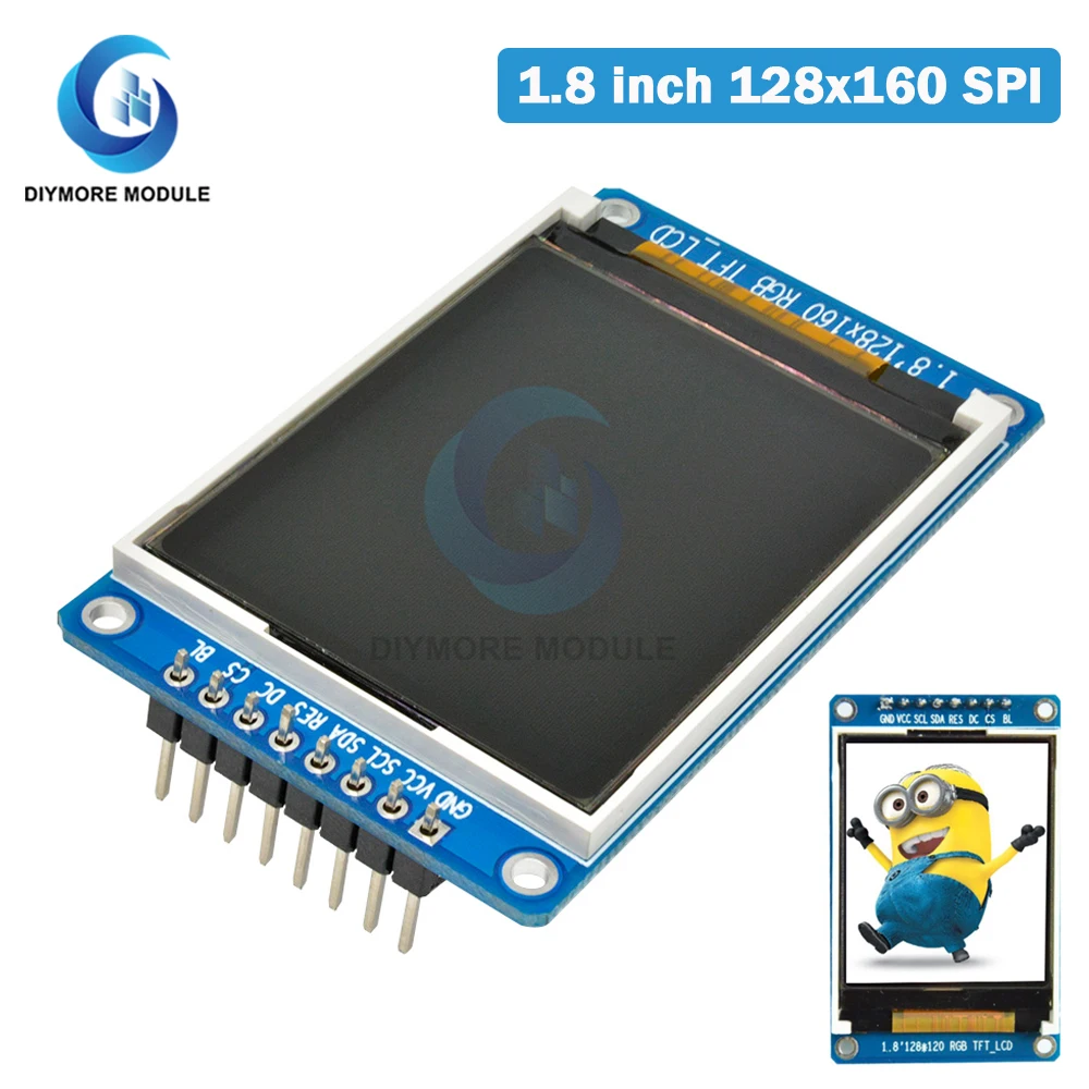 Полноцветный ЖК-дисплей 1 8 дюйма 8x128 SPI TFT модуль 160*128 ST7735S 160 в сменный блок питания