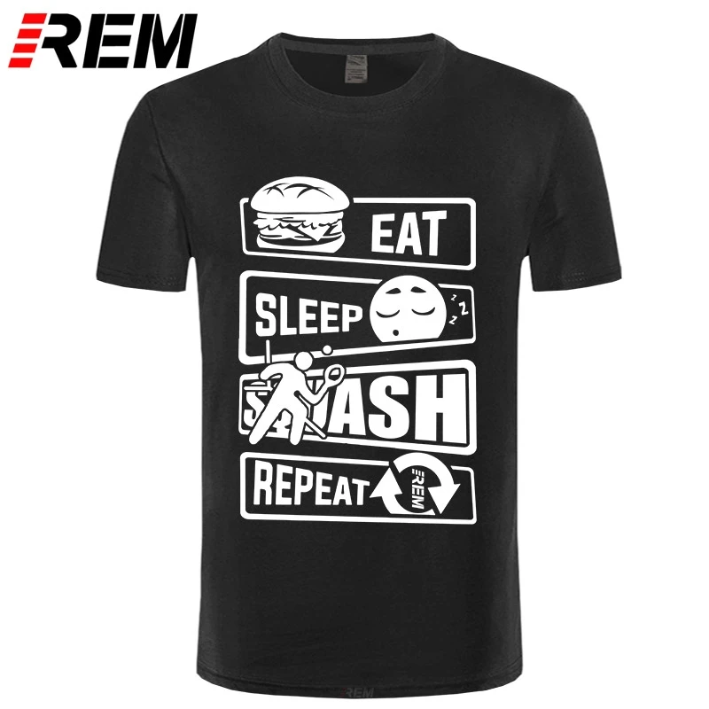 

EAT SLEEP SQUASH T-SHIRT SQUASH TSHIRT RACQUET T-SHIRT SIZES S-XXXL New T Shirts Funny Tops Tee New Unisex Funny Tops