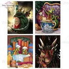 Алмазная живопись с драконом, Набор для вышивки крестиком 5D сделай сам, мозаика с рисунками животных