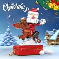 xingbao christmas building blocks gifts set snow treading reindeer music box city diy creative blocks toys for kids gifts